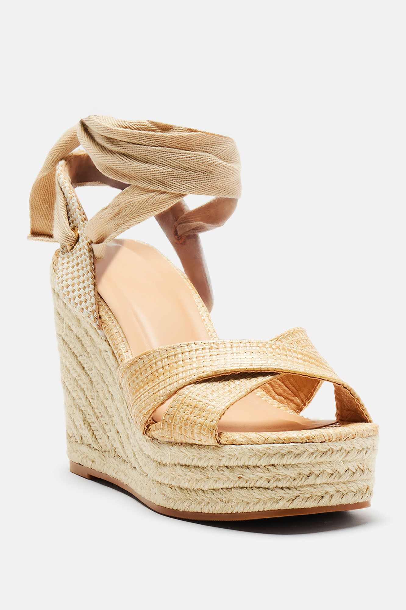 Jayda Jute Wedges - Beige sold by Fashion Nova