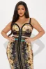 Luxe Life Bandage Midi Dress - Gold/combo sold by Fashion Nova