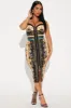 Luxe Life Bandage Midi Dress - Gold/combo sold by Fashion Nova