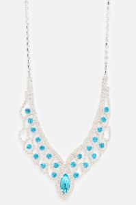 Royal Elegance Necklace And Earring Set - Silver/Blue sold by Fashion Nova
