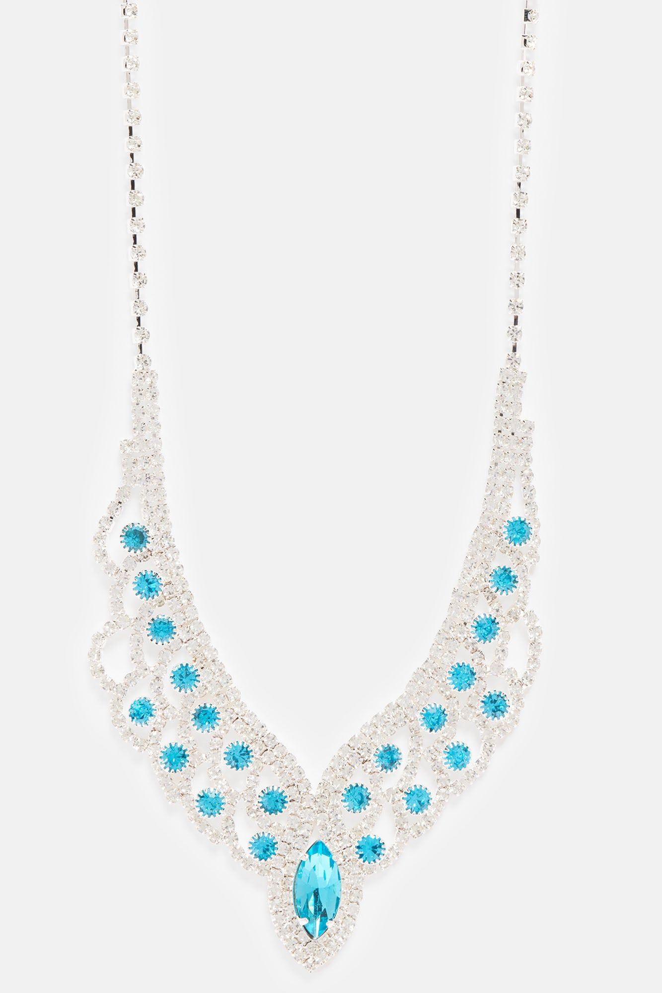 Royal Elegance Necklace And Earring Set - Silver/Blue sold by Fashion Nova product image thumbnail 3