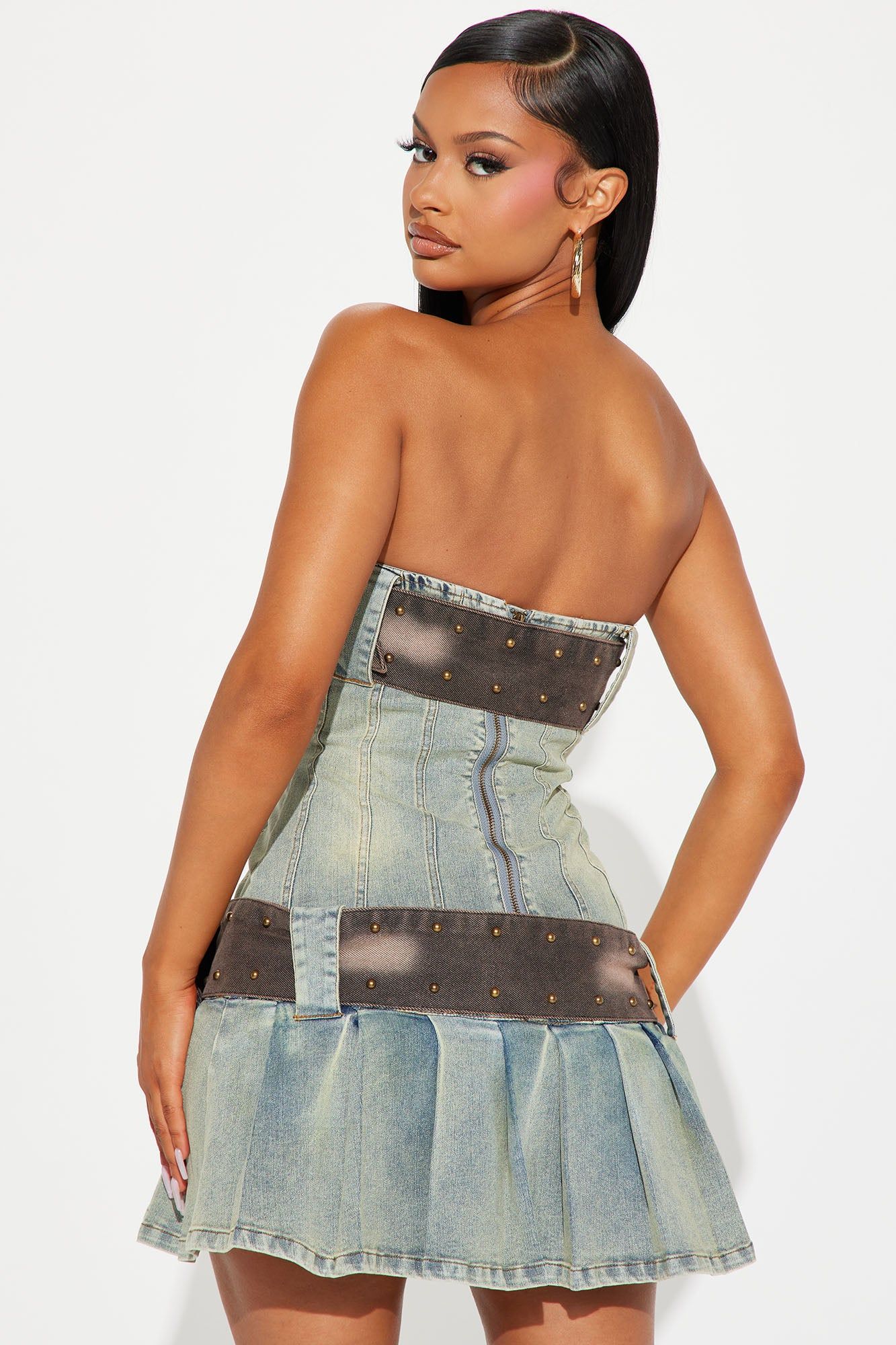 Dina Denim Mini Dress - Light Wash sold by Fashion Nova product image thumbnail 3