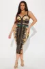 Luxe Life Bandage Midi Dress - Gold/combo sold by Fashion Nova