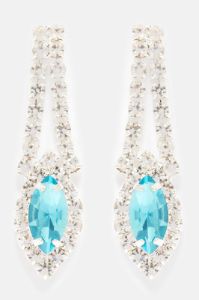 Royal Elegance Necklace And Earring Set - Silver/Blue sold by Fashion Nova