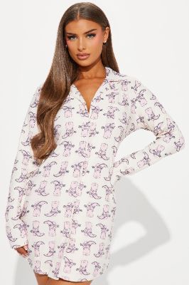 Howdy Howdy PJ Sleep Shirt - Tan/Multi made by Fashion Nova