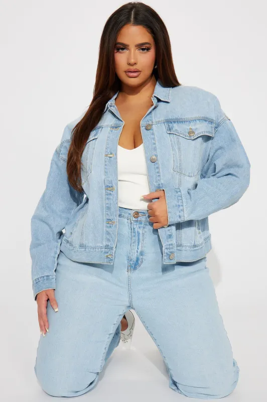 High Standards 90's Boyfriend Denim Trucker Jacket - Light Wash sold by Fashion Nova