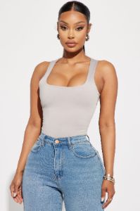 Adriana Smooth Fit Bodysuit - Taupe sold by Fashion Nova