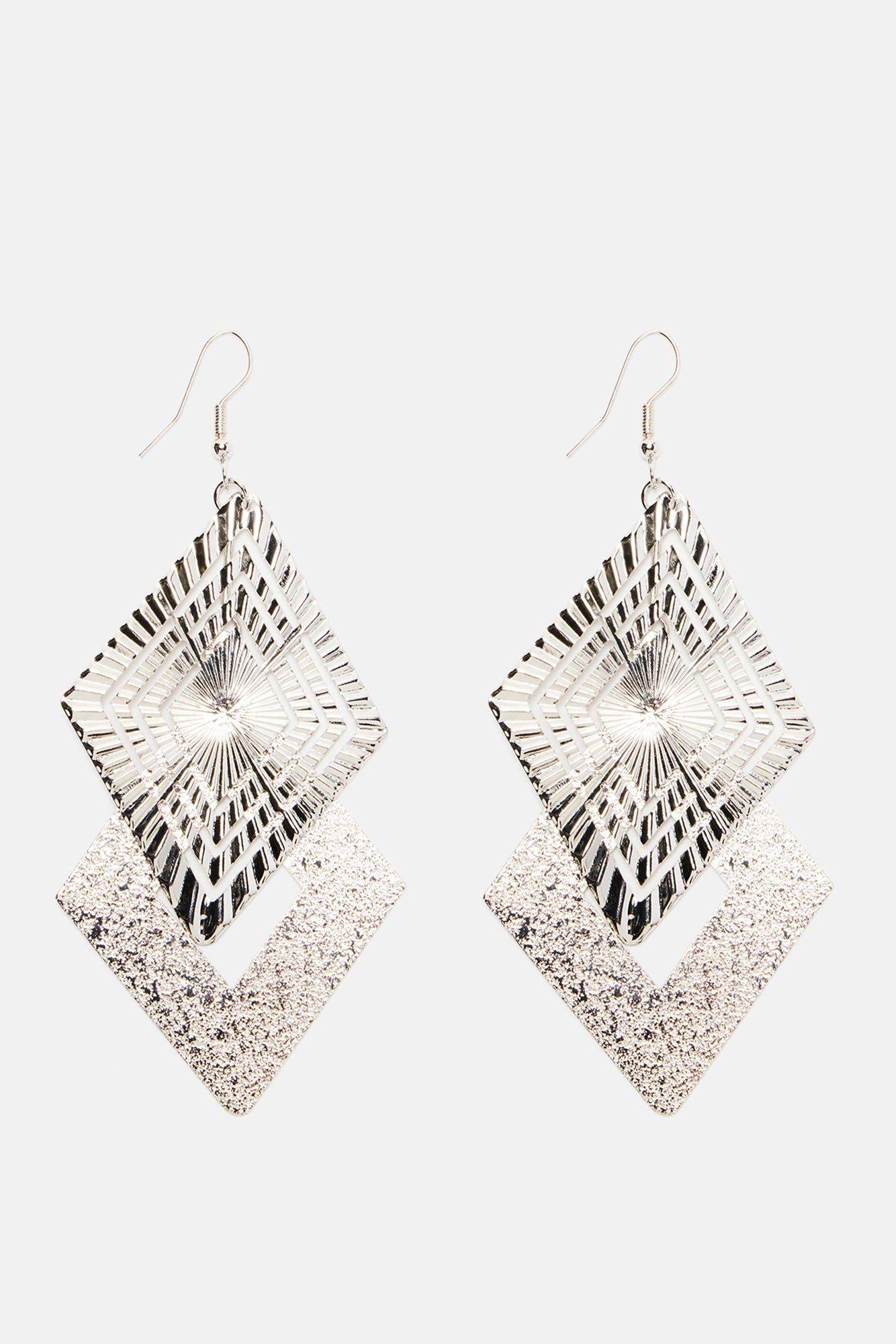See Through The Lines Earrings - Silver sold by Fashion Nova product image thumbnail 3