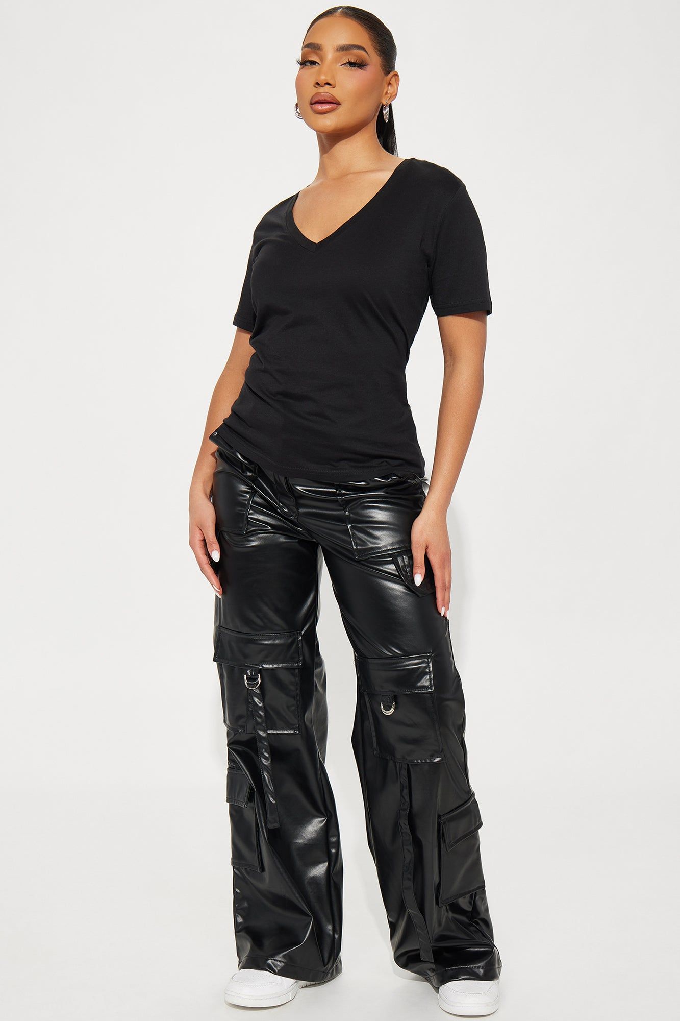 Ava V-Neck Tee - Black sold by Fashion Nova product image thumbnail 2