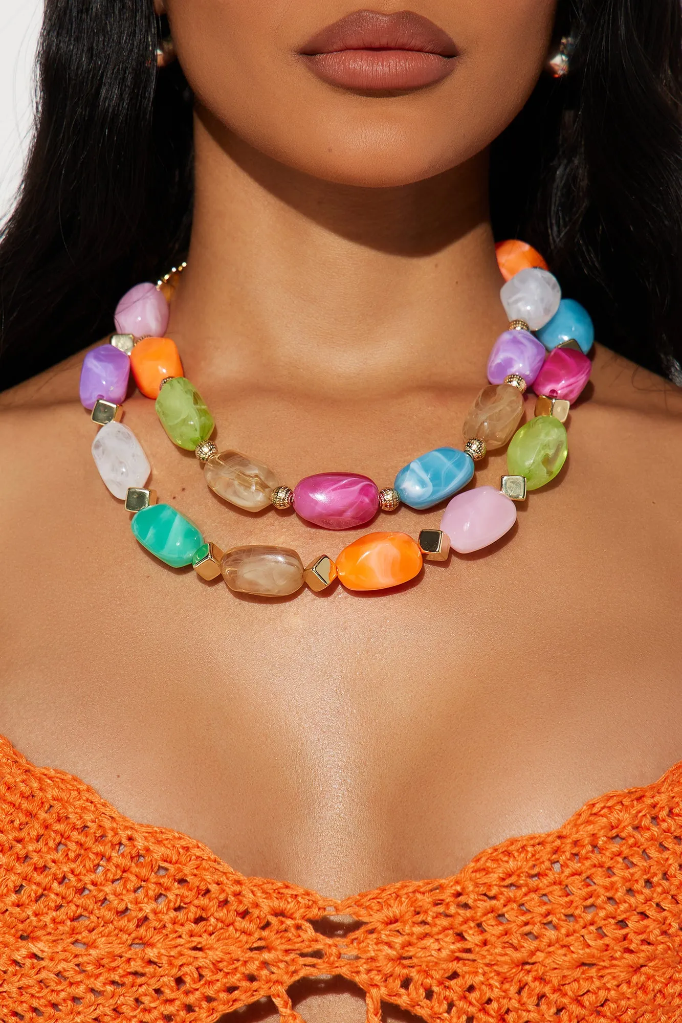 Bright Days And Beaded Leis Necklace - Multi Color sold by Fashion Nova