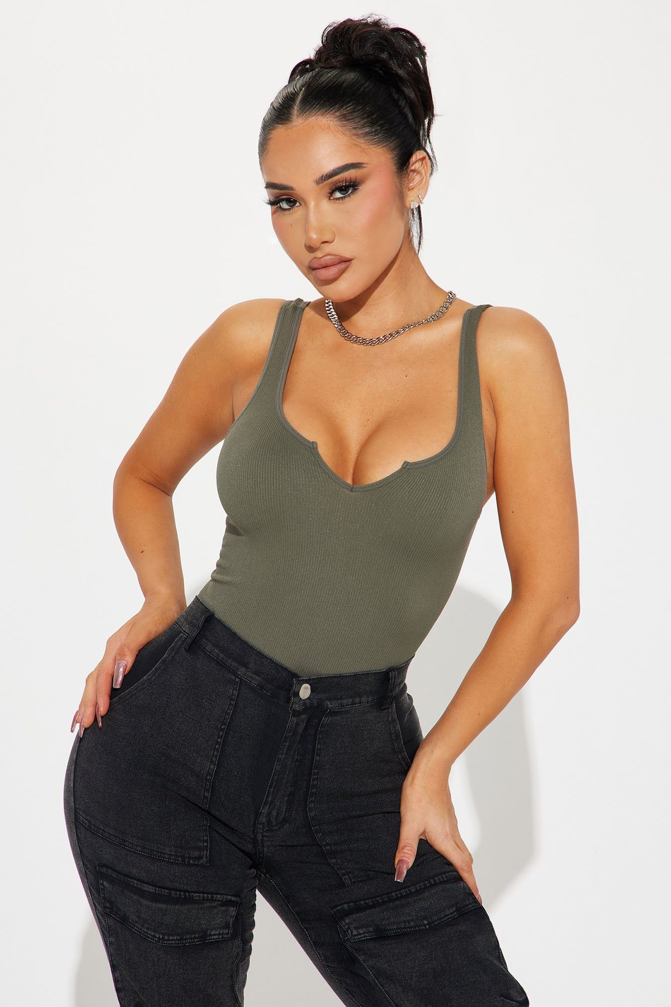 That's My Type Seamless Bodysuit - Olive sold by Fashion Nova product image thumbnail 3