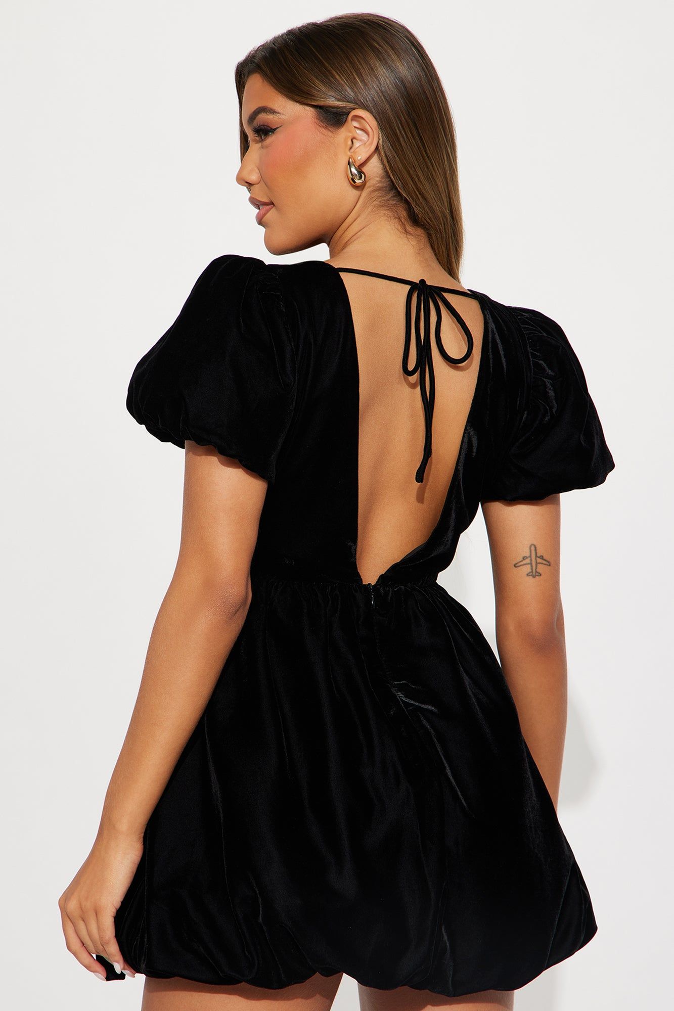 Always Bubbly Velvet Micro Mini Dress - Black sold by Fashion Nova product image thumbnail 3
