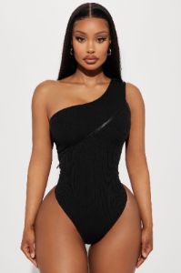 Zaraiah Zipper Bodysuit - Black sold by Fashion Nova