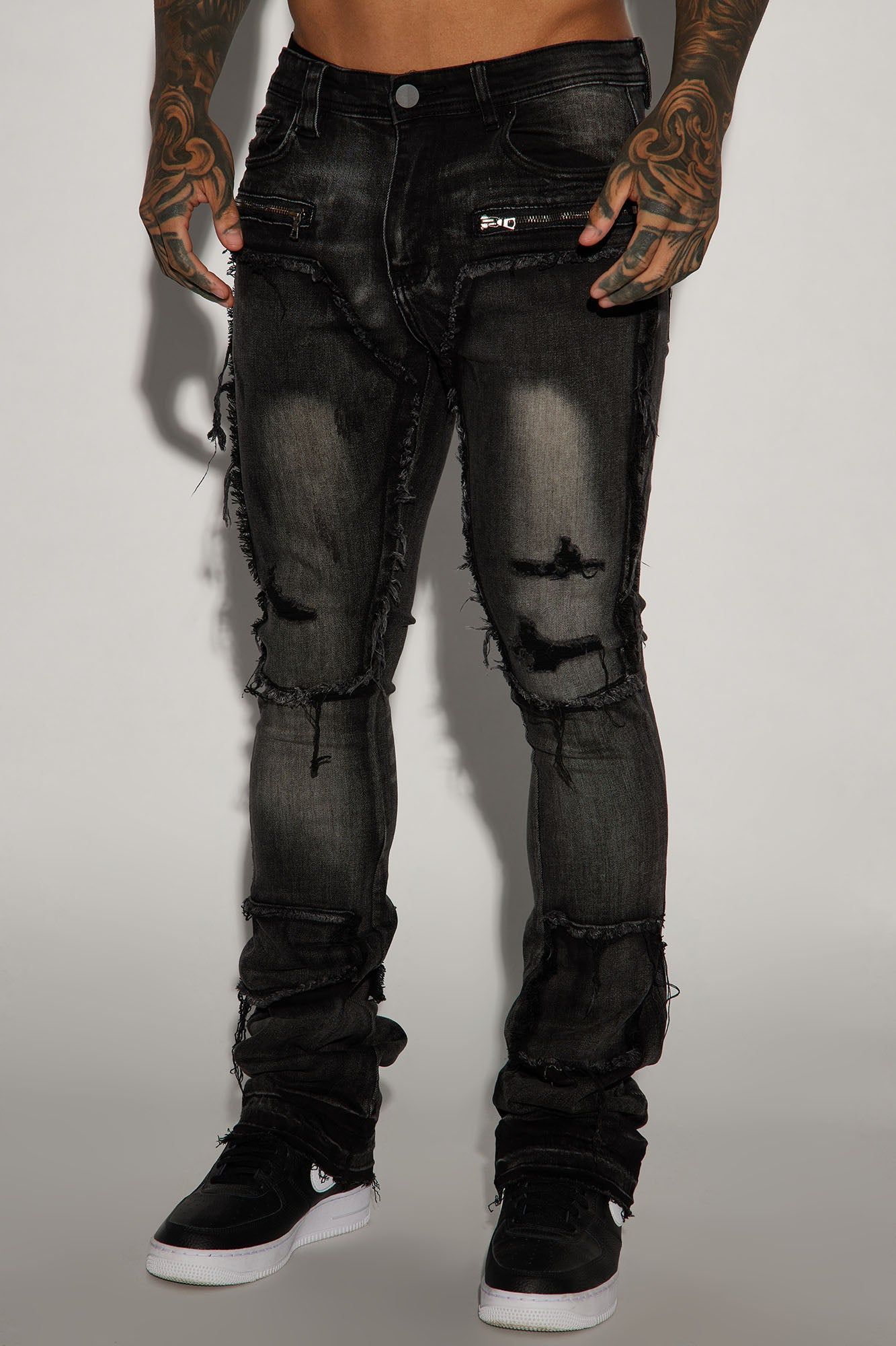 Square It Out Stacked Skinny Flare Jeans sold by Fashion Nova product image thumbnail 4