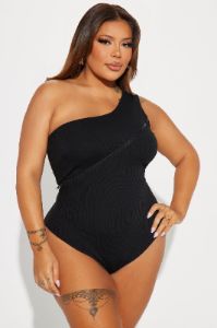 Zaraiah Zipper Bodysuit - Black sold by Fashion Nova