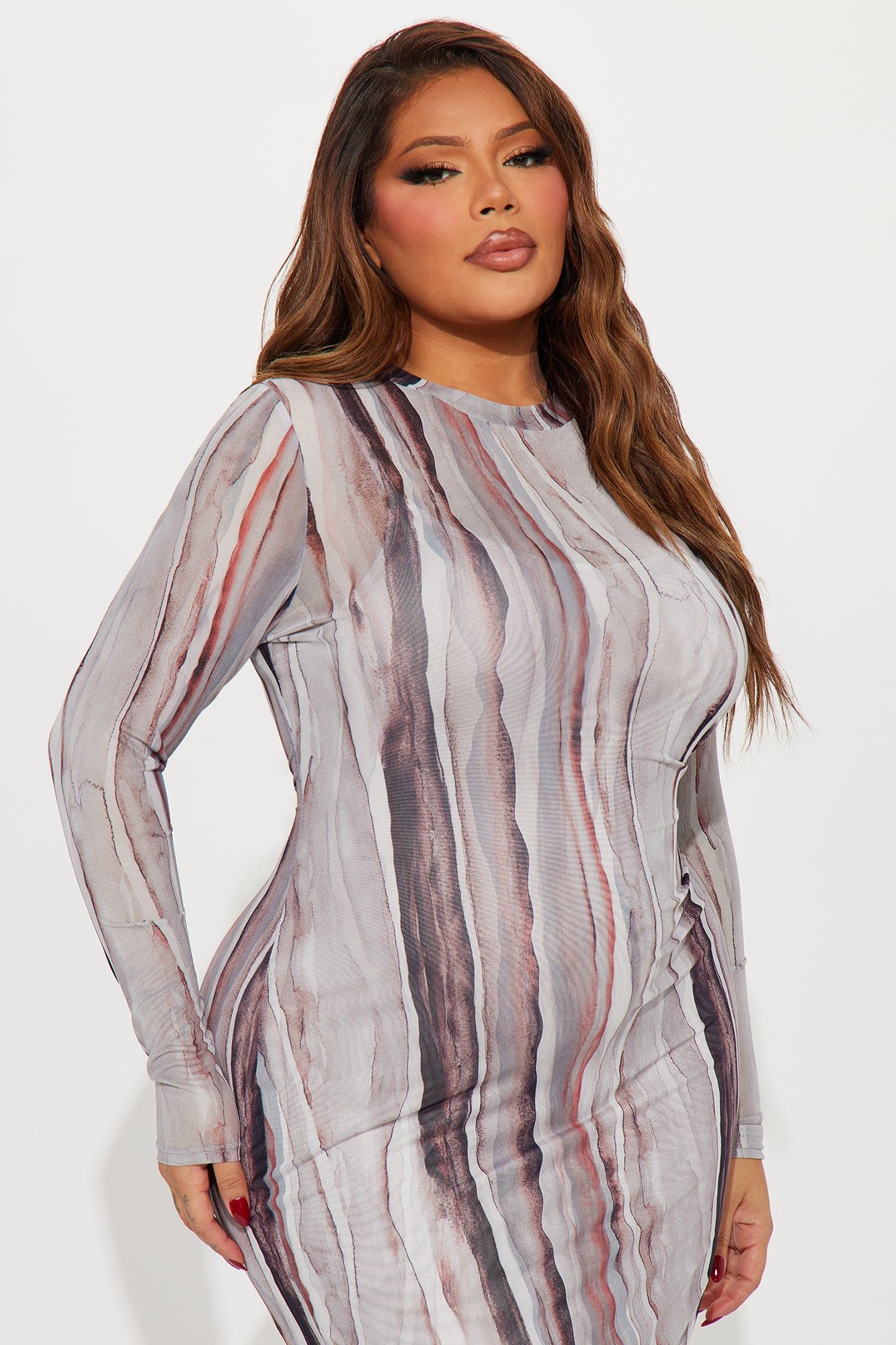 Genesis Mesh Maxi Dress - Grey sold by Fashion Nova product image thumbnail 5