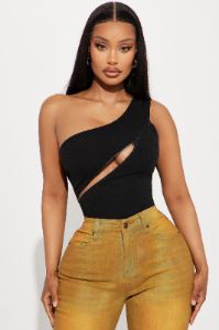 Zaraiah Zipper Bodysuit - Black sold by Fashion Nova