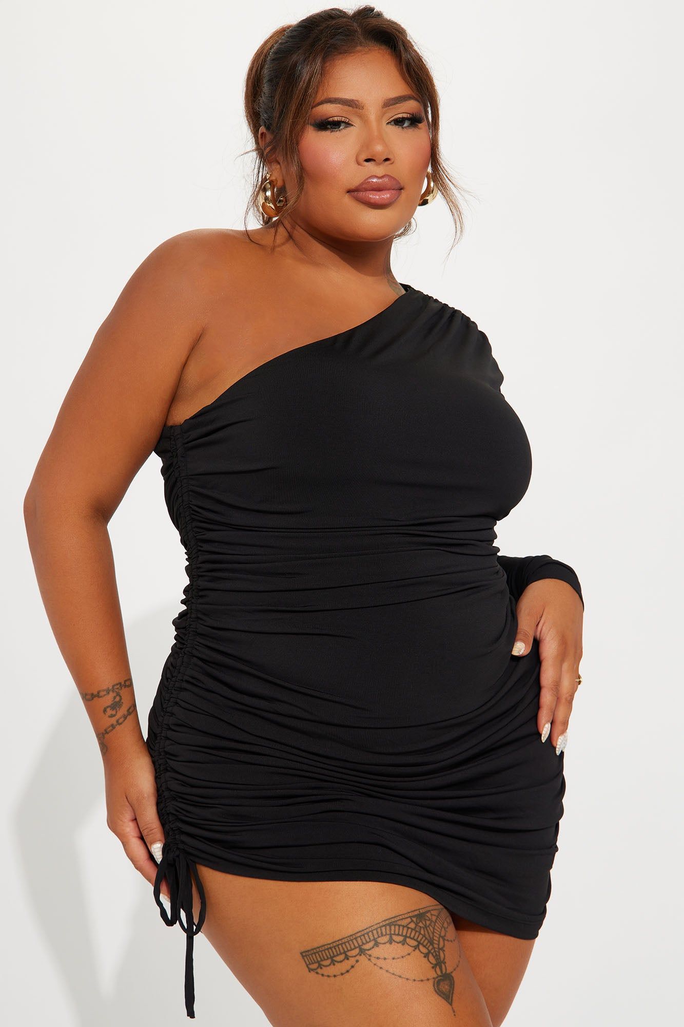 Allie Ruched Mini Dress - Black sold by Fashion Nova product image thumbnail 4