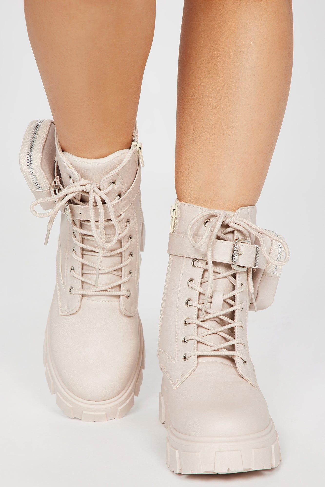I'm With You Combat Boots - Beige sold by Fashion Nova product image thumbnail 2