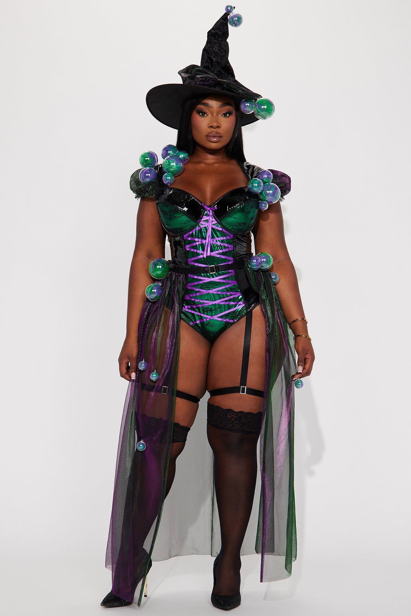 Evil Potion Witch 4 Piece Costume Set - Purple/Green sold by Fashion Nova product image thumbnail 6