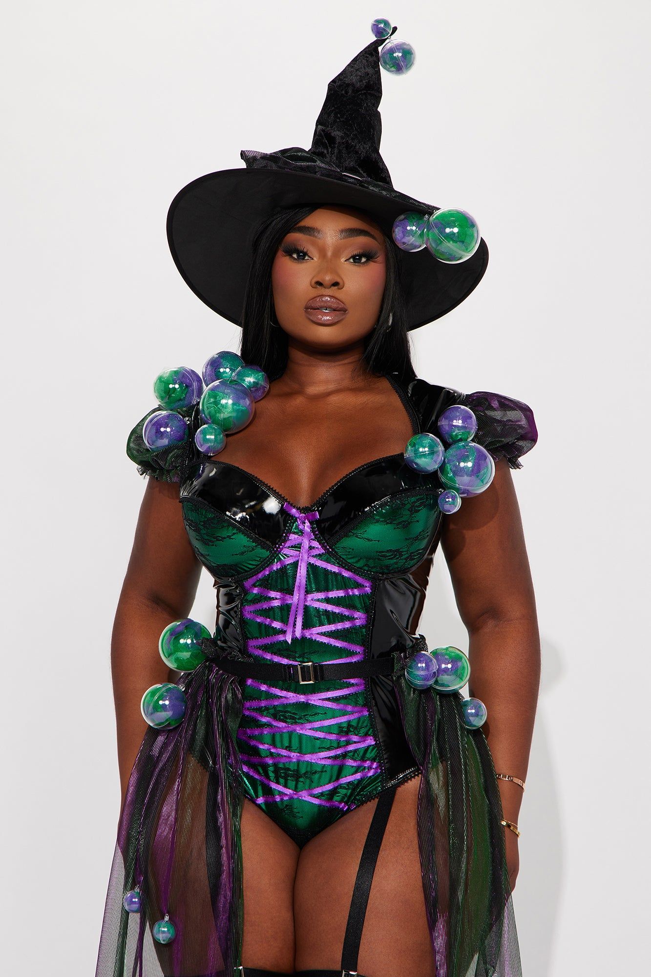 Evil Potion Witch 4 Piece Costume Set - Purple/Green sold by Fashion Nova product image thumbnail 7