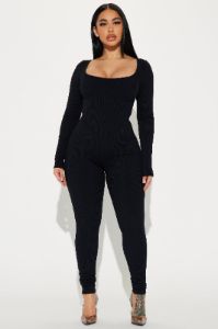 Denae Snatched Jumpsuit - Black sold by Fashion Nova
