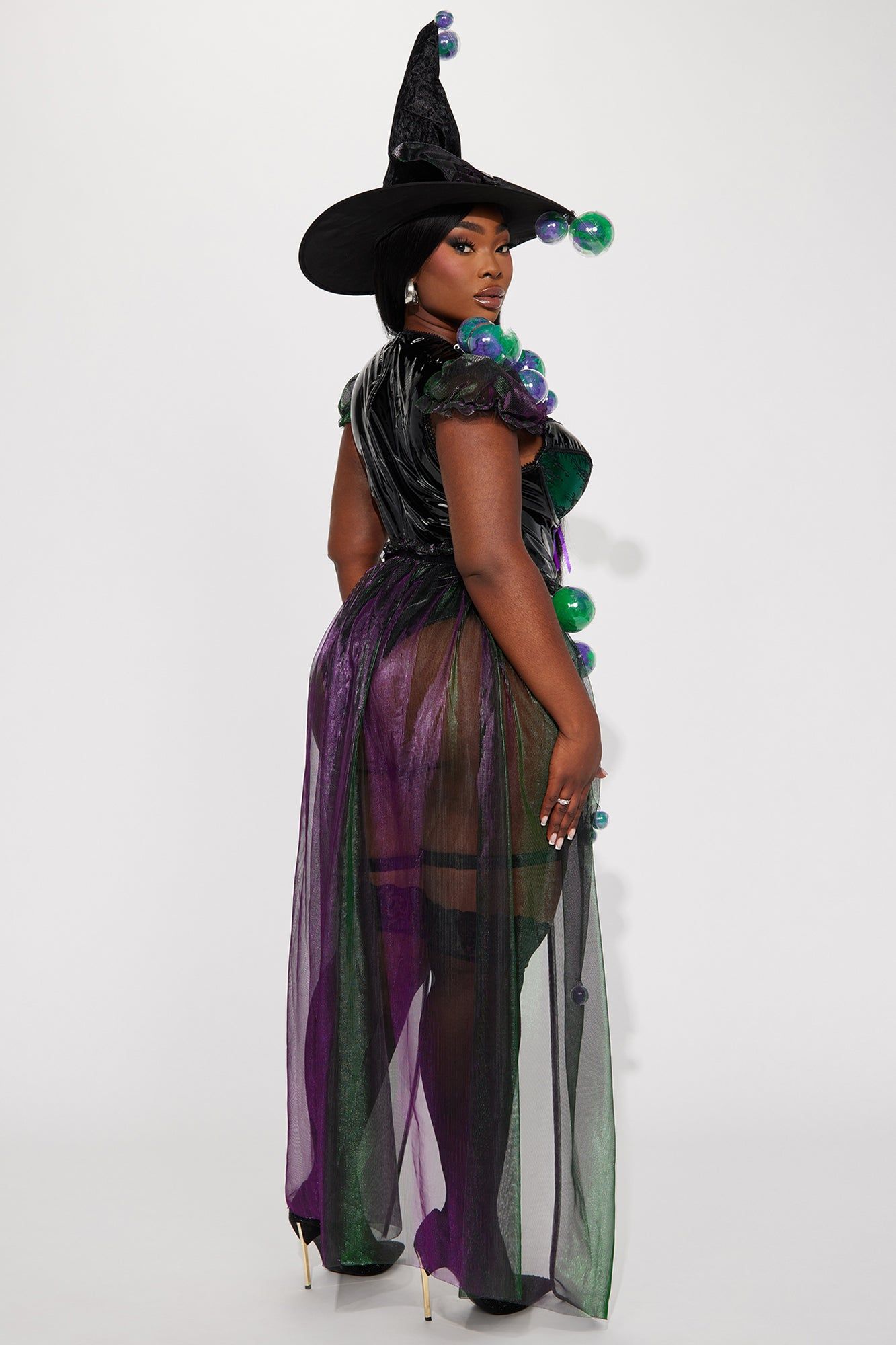 Evil Potion Witch 4 Piece Costume Set - Purple/Green sold by Fashion Nova product image thumbnail 10