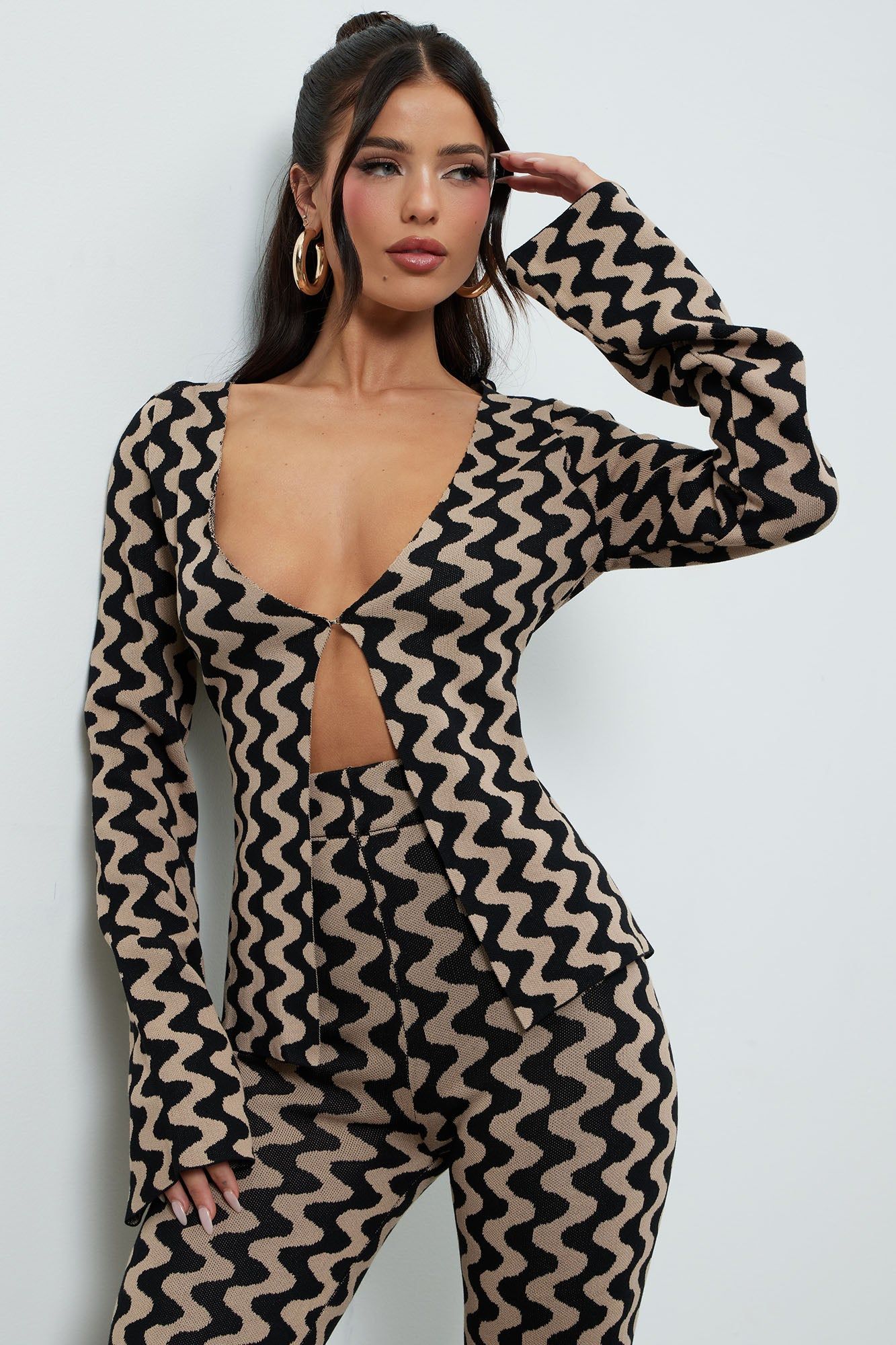 Groovy Babe Sweater Pant Set - Black/combo sold by Fashion Nova product image thumbnail 2