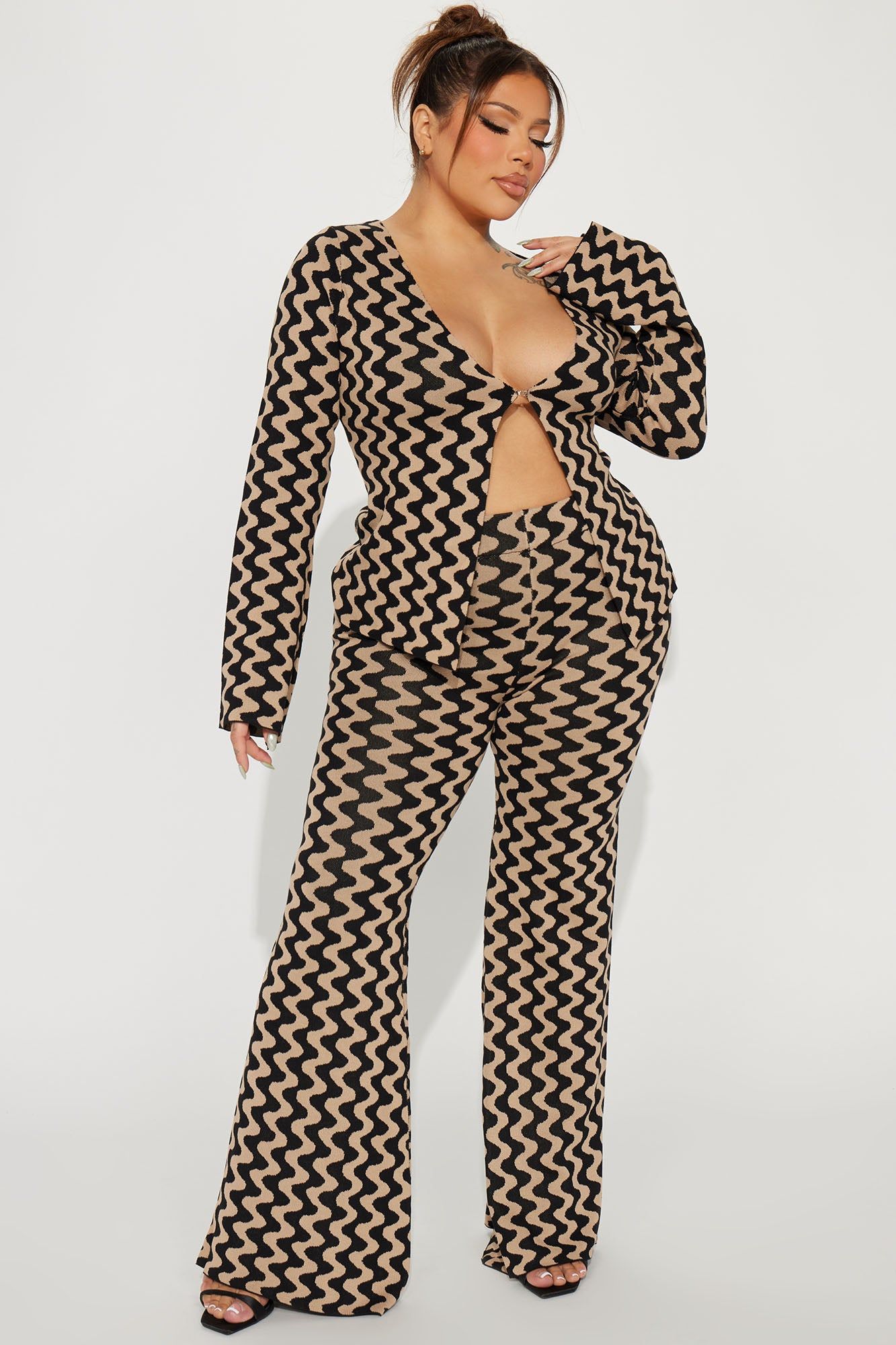 Groovy Babe Sweater Pant Set - Black/combo sold by Fashion Nova product image thumbnail 4