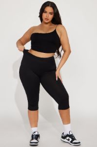 Just A Sip Capri Legging - Black sold by Fashion Nova