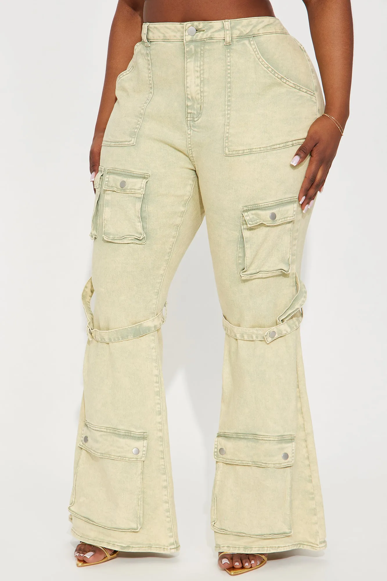Feeling Free Mineral Washed Flare Pant - Green sold by Fashion Nova product image thumbnail 5