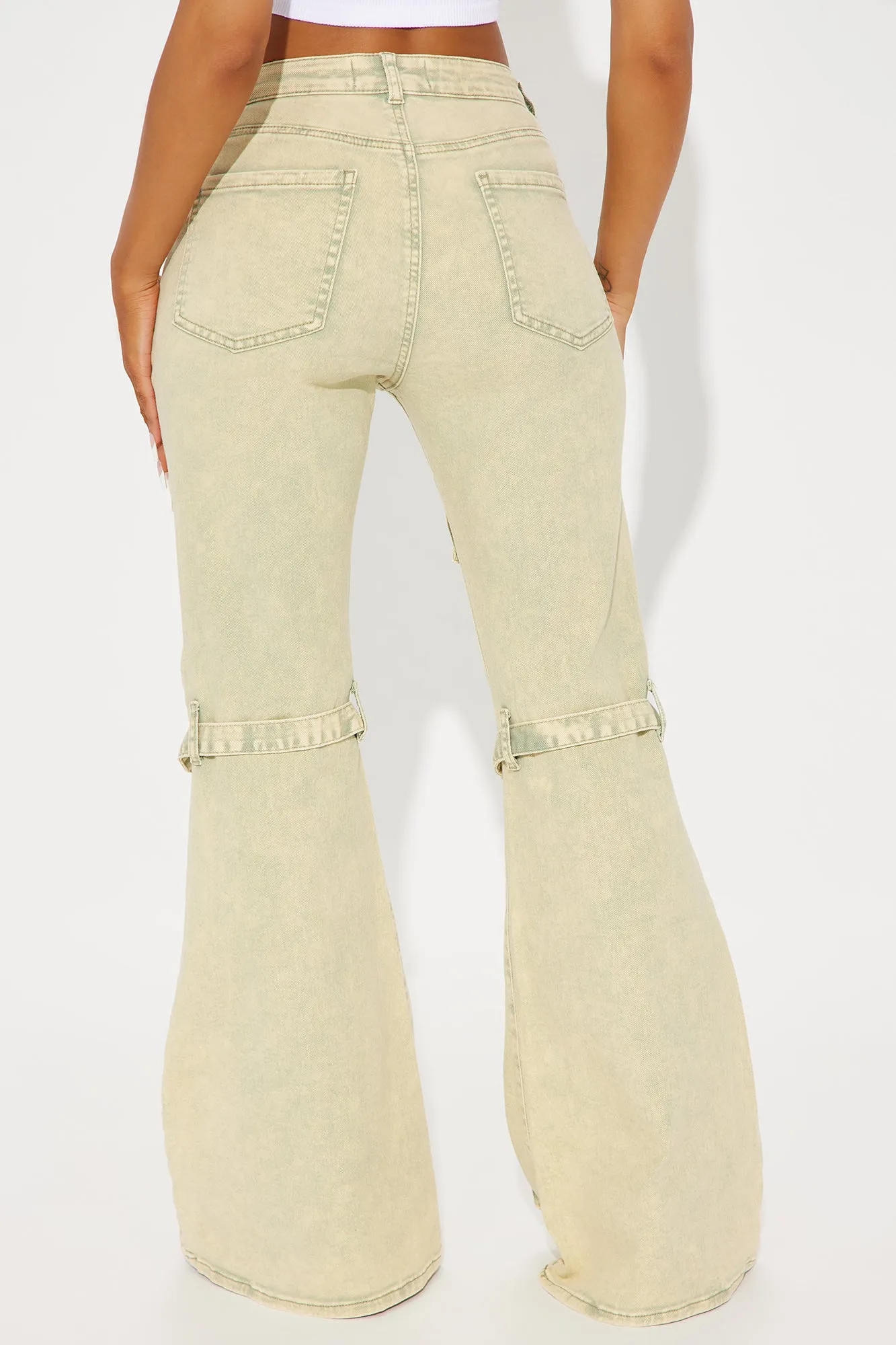 Feeling Free Mineral Washed Flare Pant - Green sold by Fashion Nova product image thumbnail 3