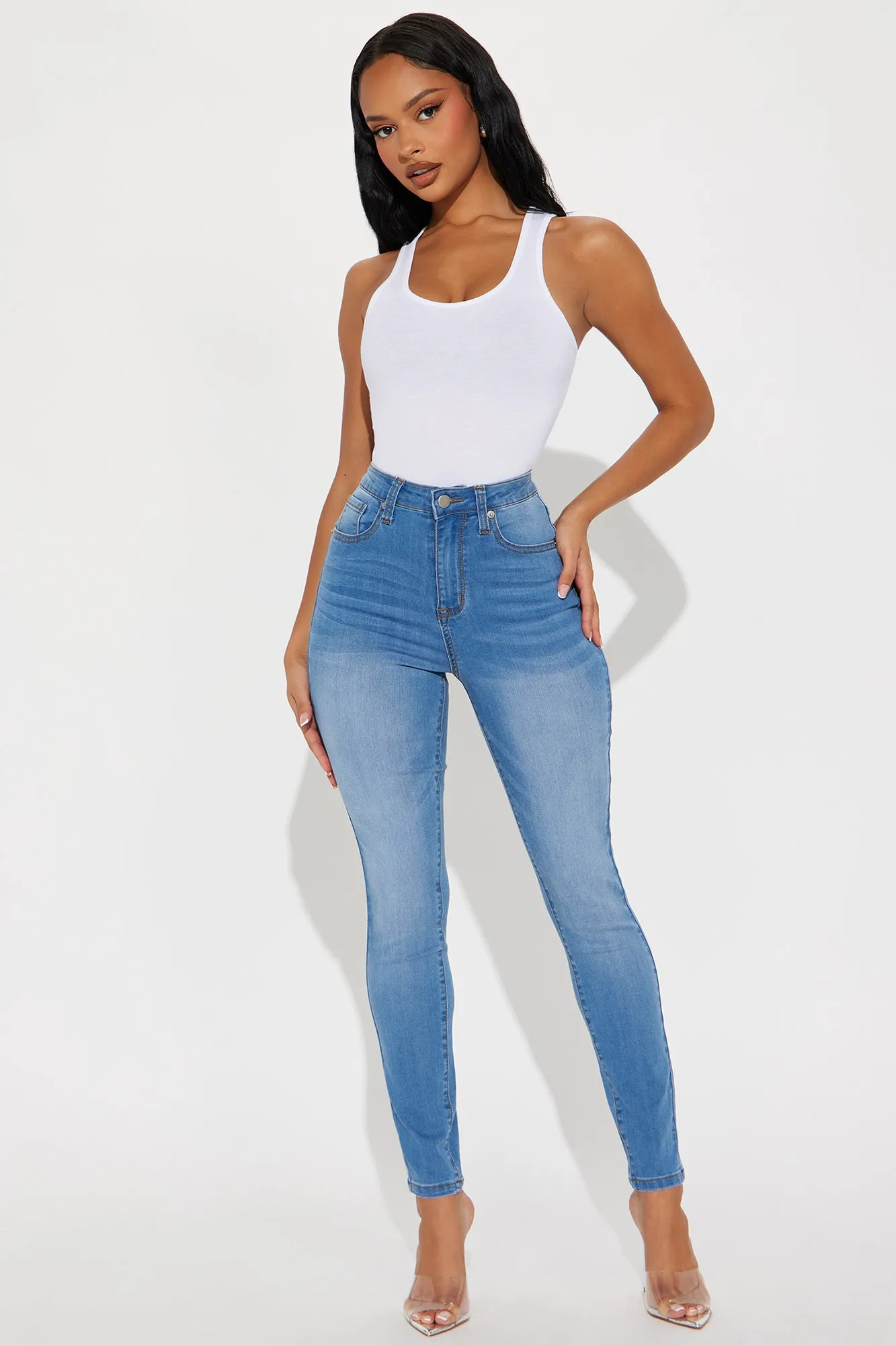 Imani Stretch Skinny Jeans - Medium Wash sold by Fashion Nova