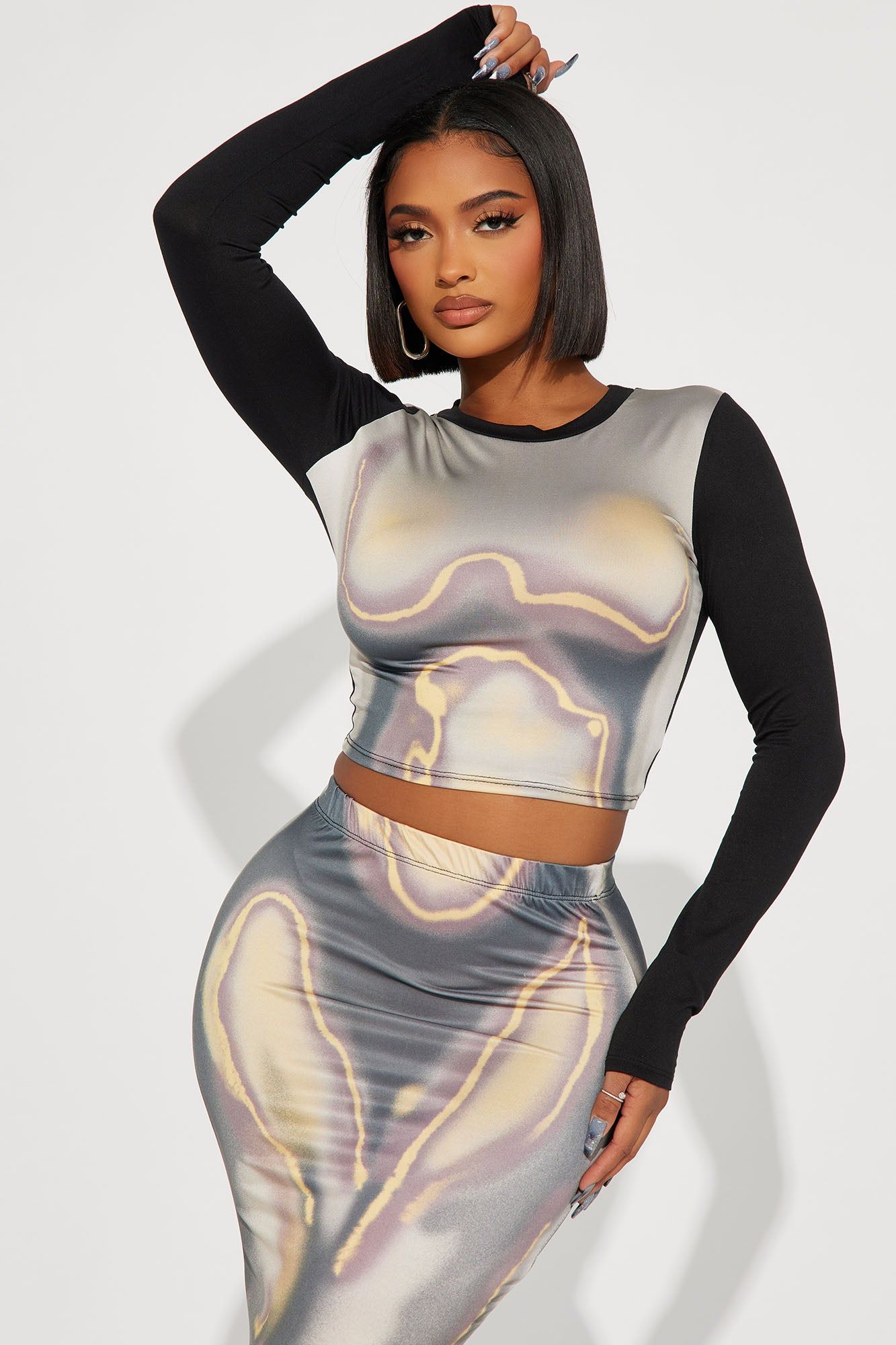 Aubrey Maxi Skirt Set - Black/combo sold by Fashion Nova product image thumbnail 2