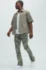 Frayed Panel Me Right Slim Flare Pants - Camouflage sold by Fashion Nova