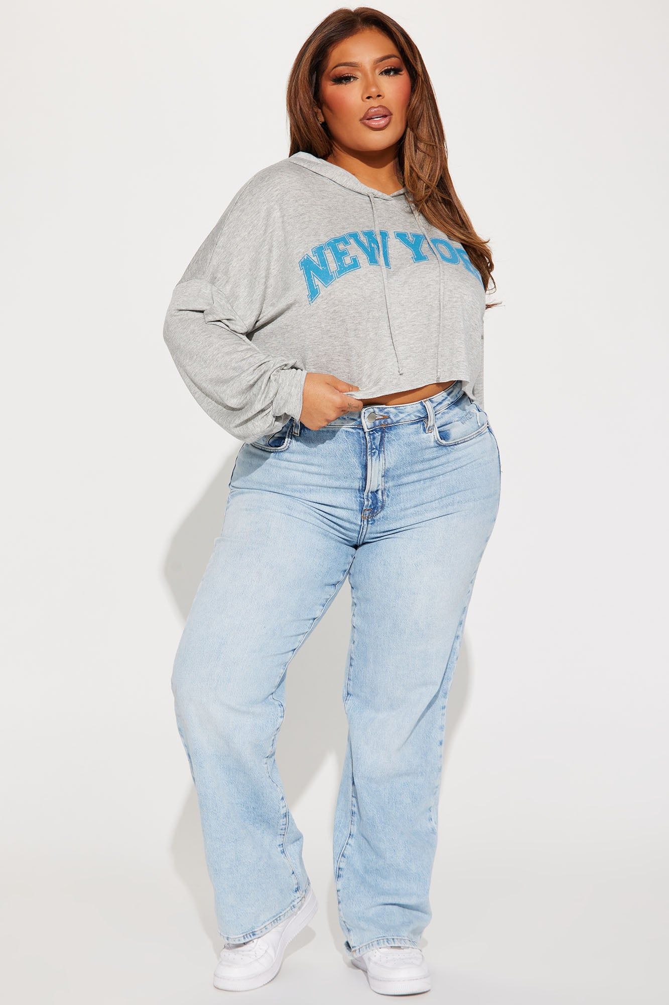 Better In New York Cropped Hoodie - Heather Grey sold by Fashion Nova product image thumbnail 5
