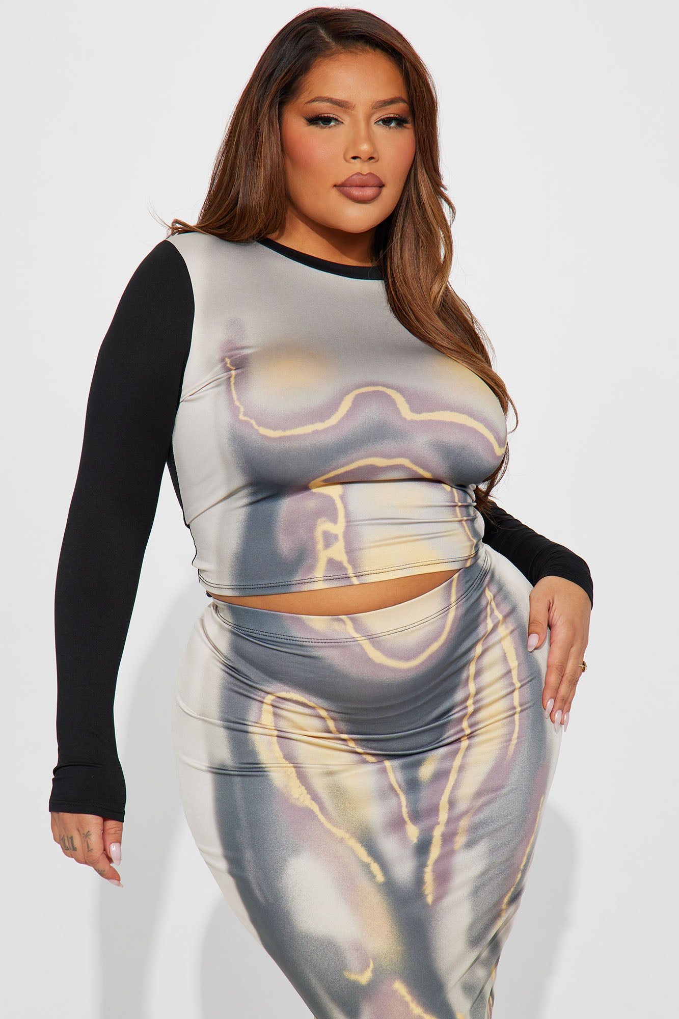 Aubrey Maxi Skirt Set - Black/combo sold by Fashion Nova product image thumbnail 5