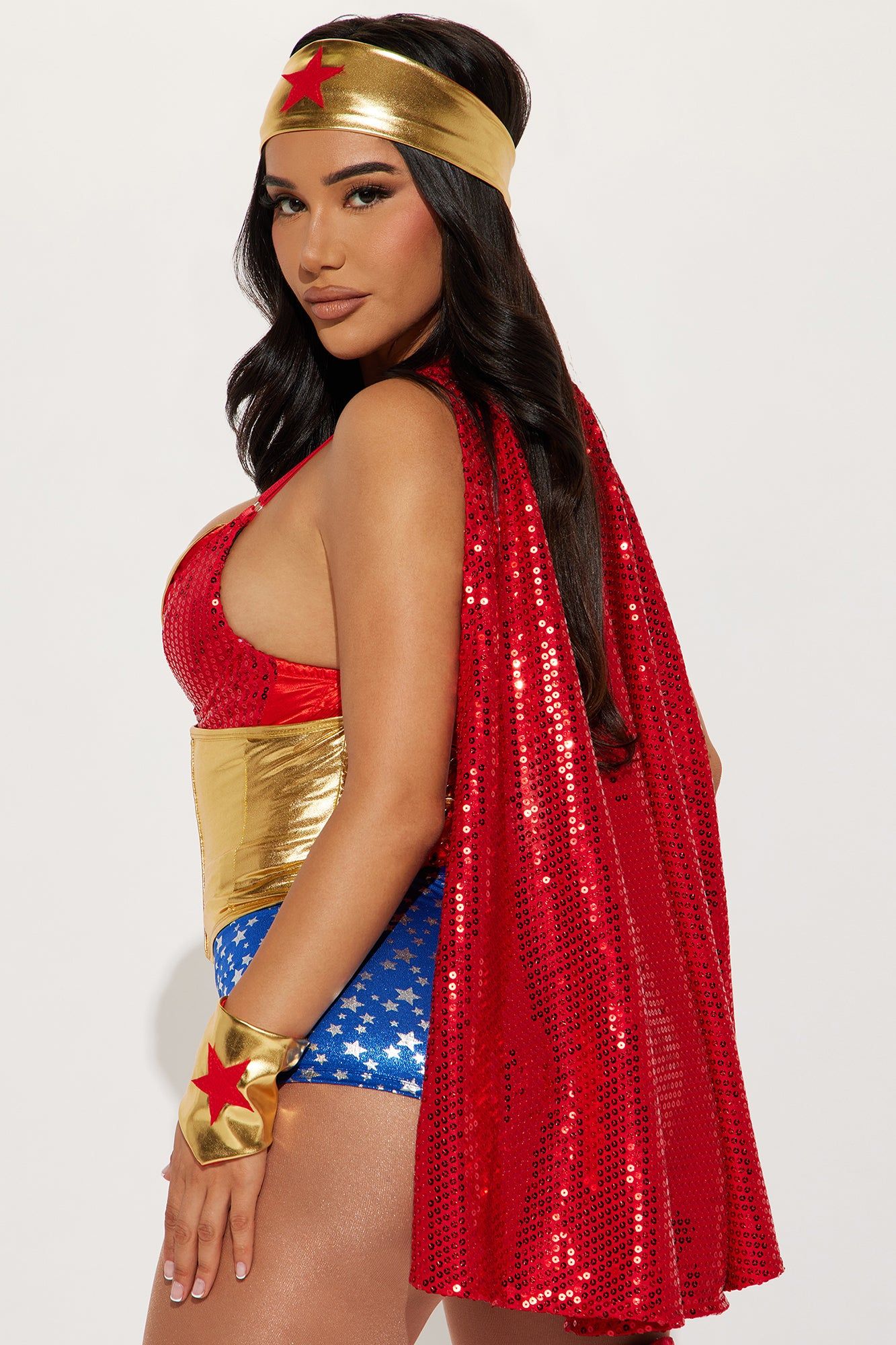 Super Babe Superhero 6 Piece Costume Set - Red/combo sold by Fashion Nova product image thumbnail 3