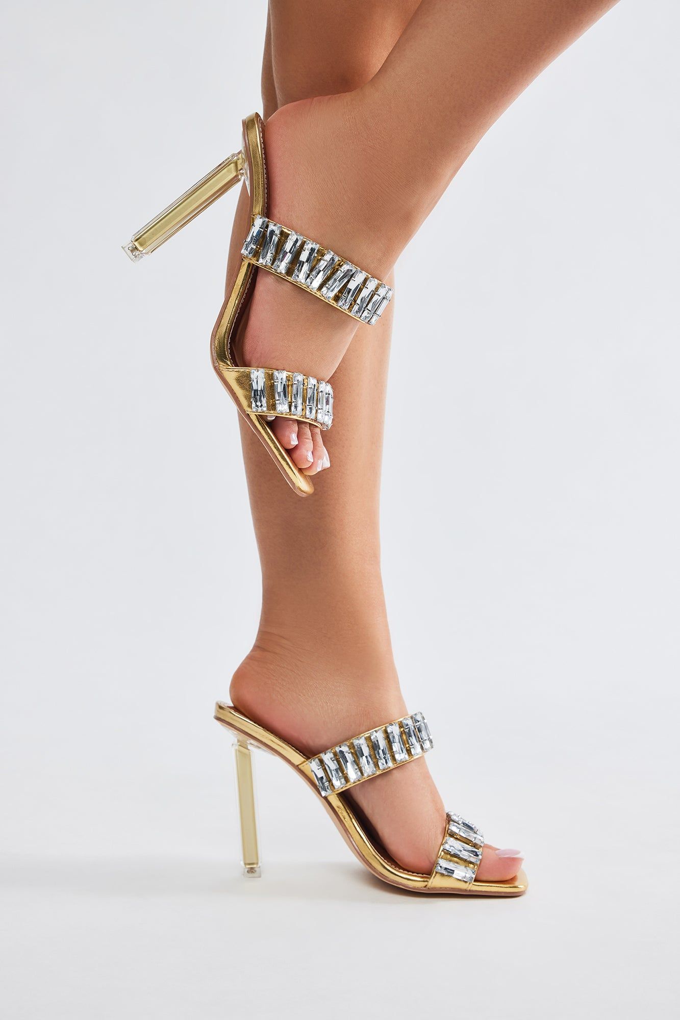 Still The One Embellished Heeled Sandals - Gold sold by Fashion Nova