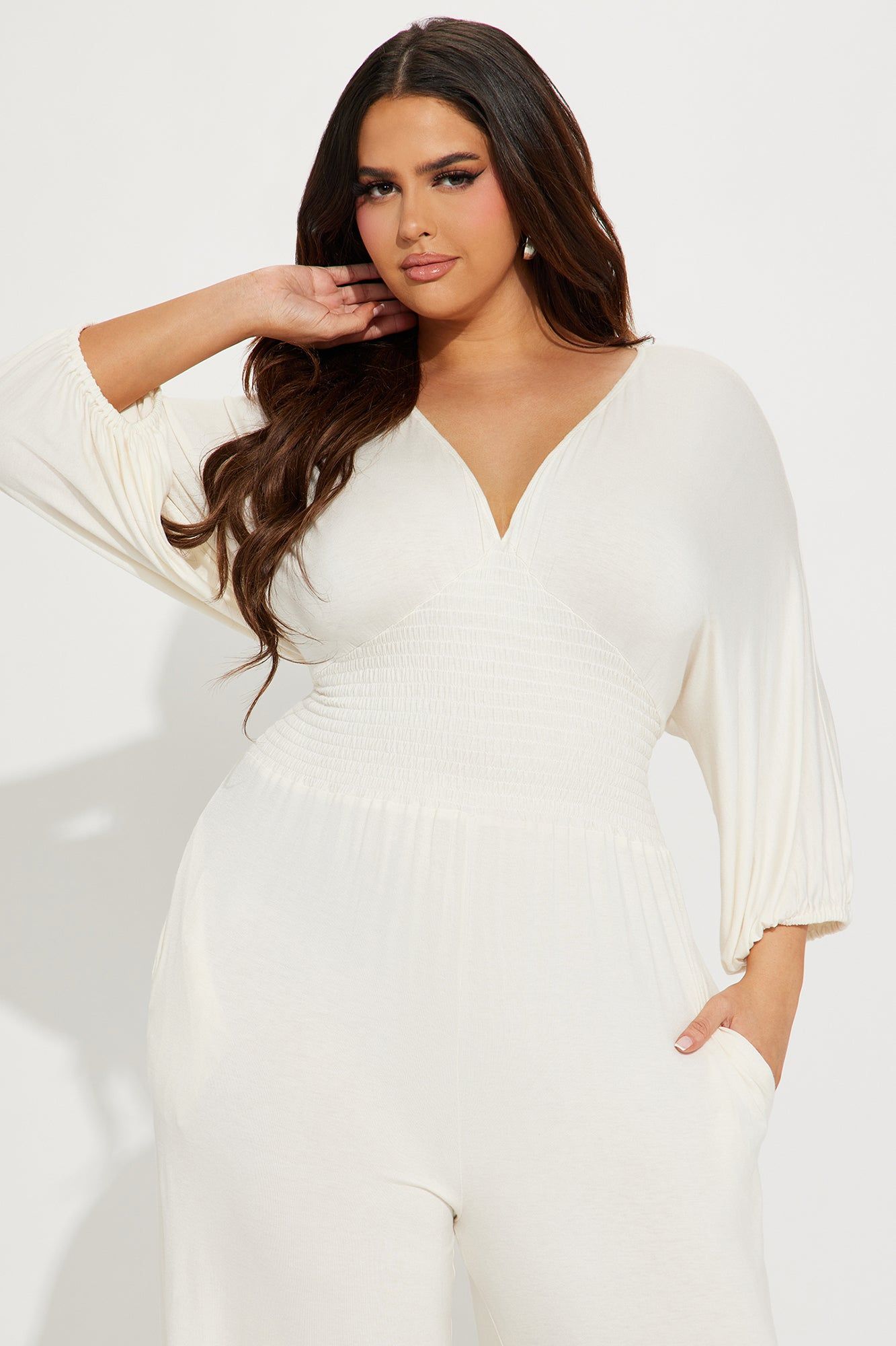 Love Me More Jumpsuit - Cream sold by Fashion Nova product image thumbnail 5