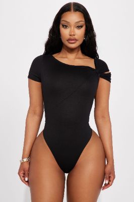 At My Best Bodysuit - Black sold by Fashion Nova