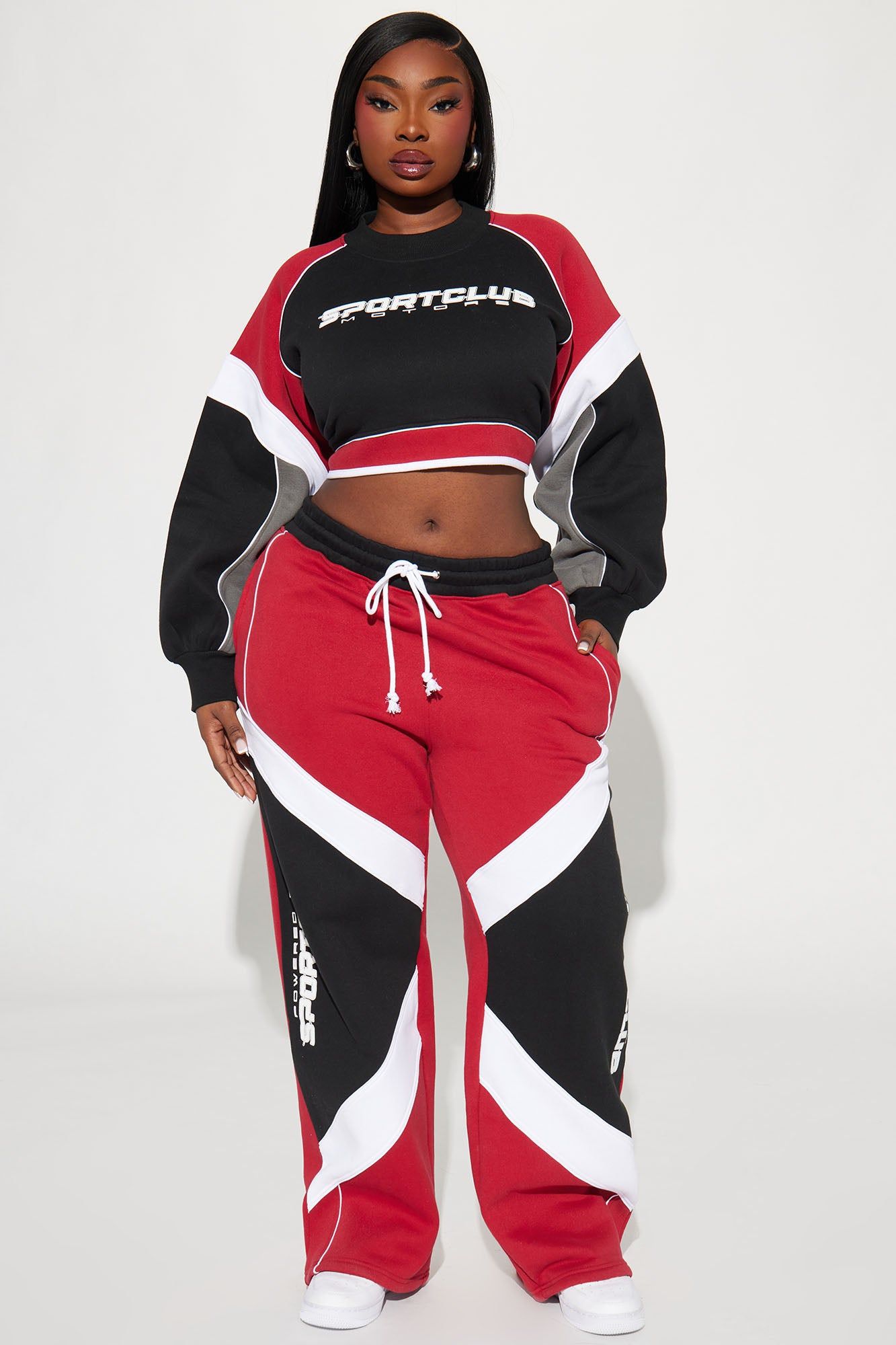 Sport Club Cropped Sweatshirt - Red/combo sold by Fashion Nova product image thumbnail 5