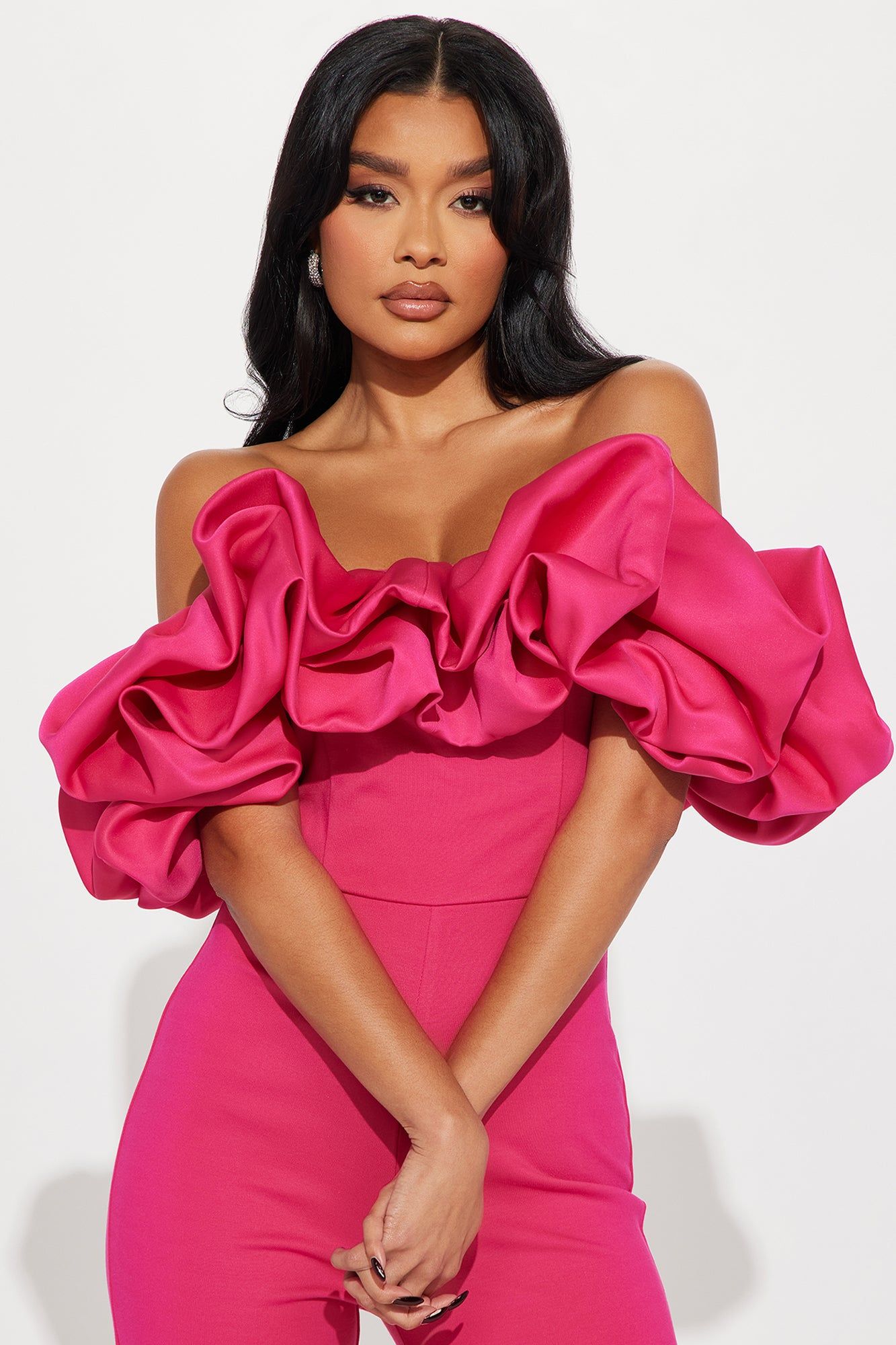 Ruffle Affair Jumpsuit - Magenta sold by Fashion Nova product image thumbnail 2
