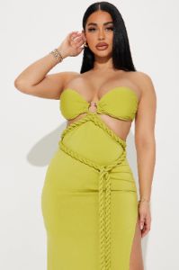 Goddess Mentality Maxi Dress - Chartreuse sold by Fashion Nova