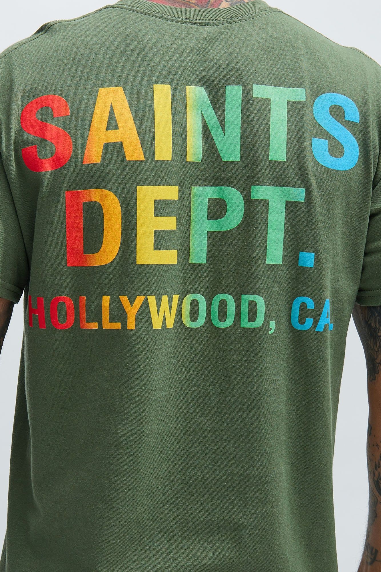 Saints Dept. Short Sleeve Tee - Olive sold by Fashion Nova product image thumbnail 4