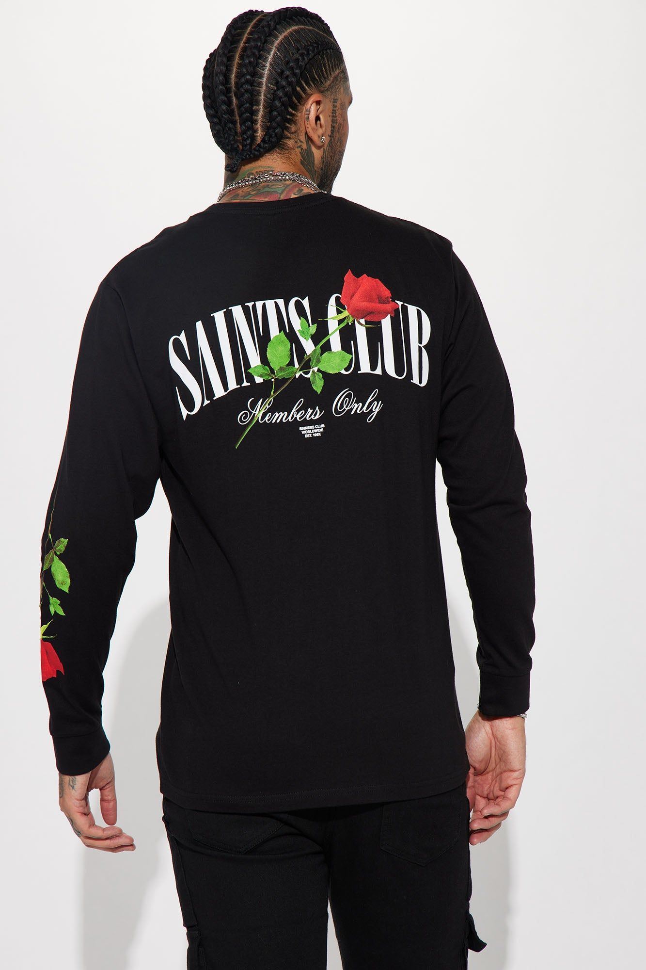 Saints Club Long Sleeve Tee - Black sold by Fashion Nova product image thumbnail 5