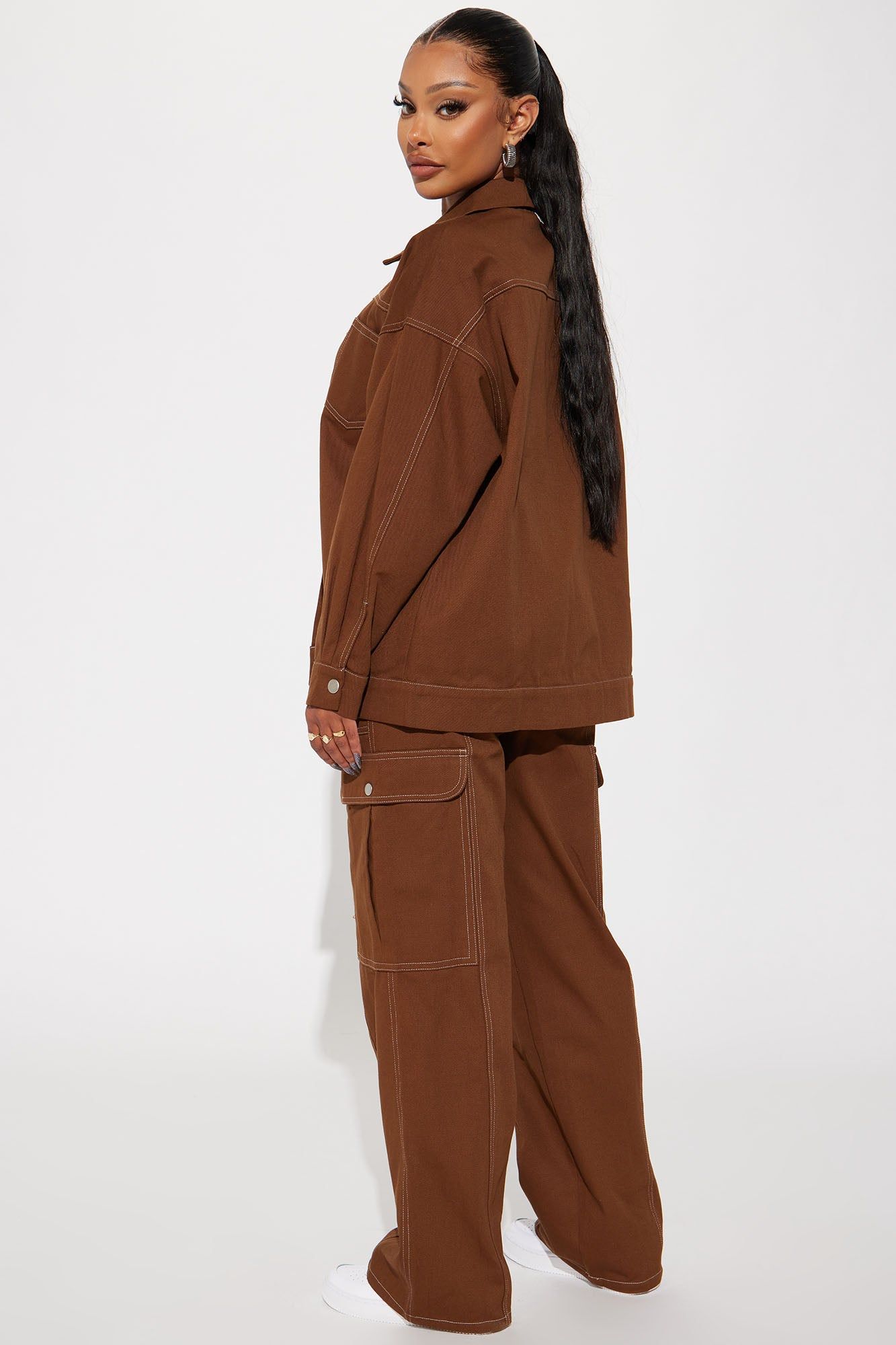 Change Of Plans Cargo Pant Set - Brown sold by Fashion Nova product image thumbnail 3