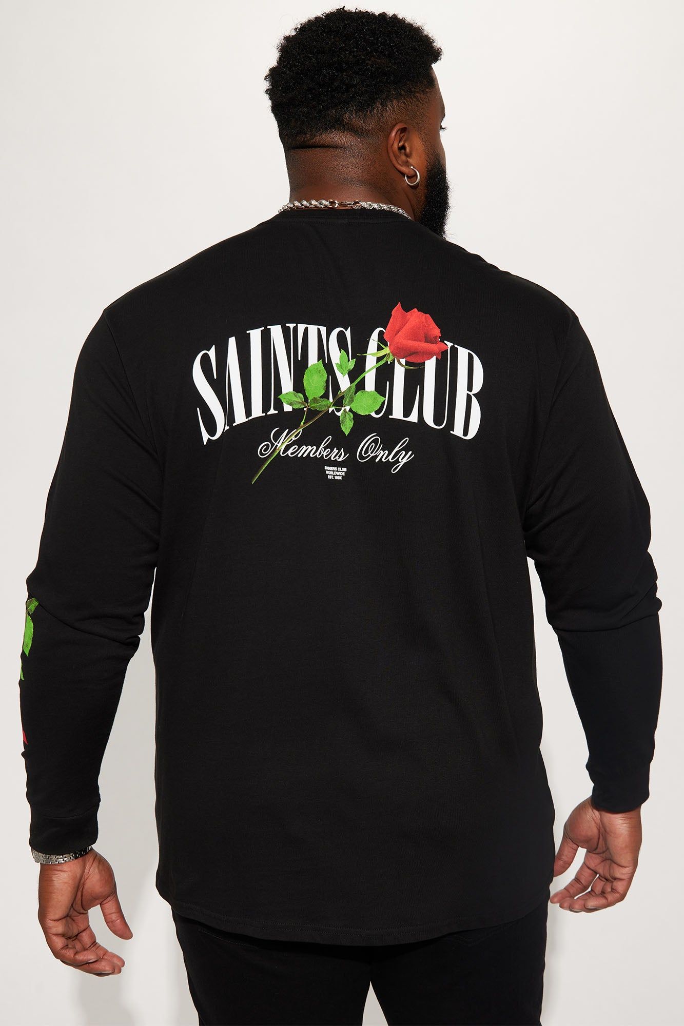 Saints Club Long Sleeve Tee - Black sold by Fashion Nova product image thumbnail 2