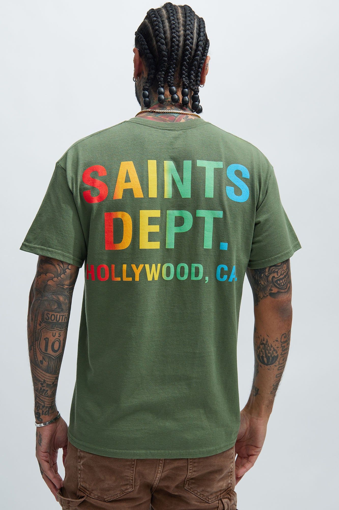 Saints Dept. Short Sleeve Tee - Olive sold by Fashion Nova product image thumbnail 5