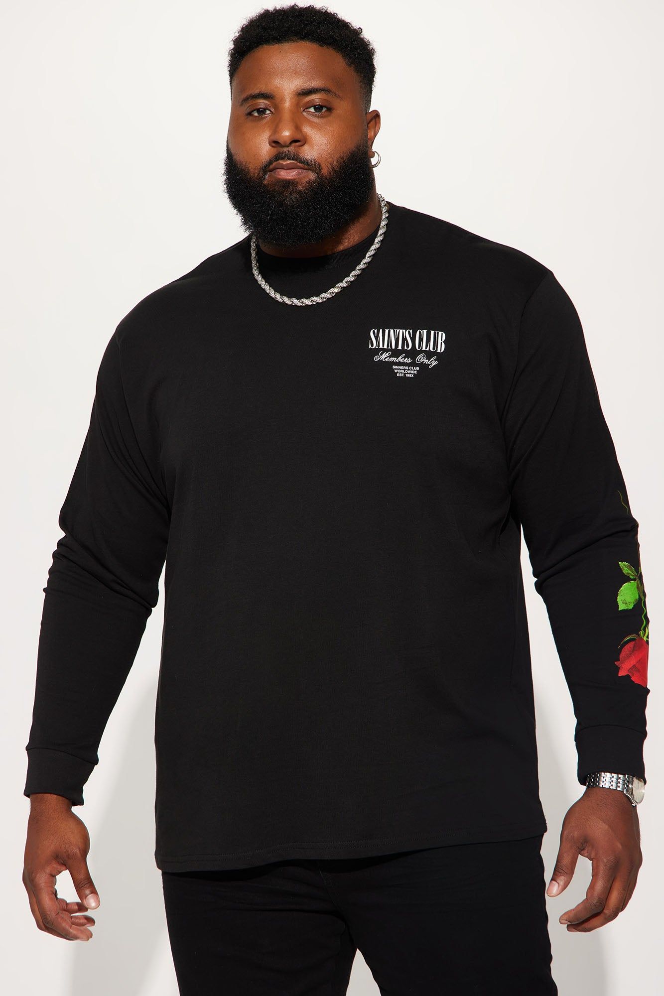 Saints Club Long Sleeve Tee - Black sold by Fashion Nova product image thumbnail 6